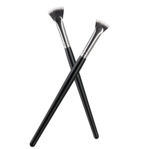 TEONEI Fan Mascara Brushes Eyelash Eyebrow Brush Makeup Brush Eye Lashes Makeup Tools Eyelash Brush Eyebrow Brush Eye Shadow Brush,2Pcs (Wooden Handle)