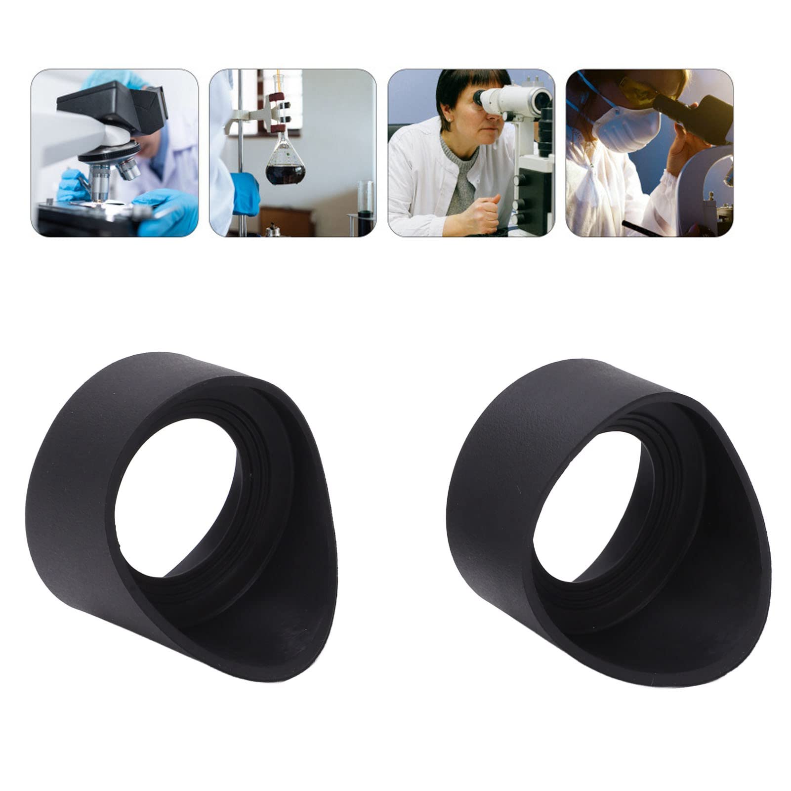 2Pcs Rubber Eyepiece Eye 27mm, Professional Collapsible Eye Guards Cups, for Microscope Eyepieces, Monoculars and Binoculars of 42?48mm/1.65?1.89in