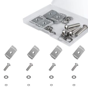 aiex 8pcs screws kit fit rhino-rack pioneer rotopax m8 304 stainless steel machine screws nut kit machine screws accessories for machine devices car bracket 43203 (30mm)