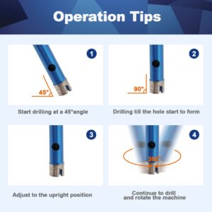 Wet Diamond Drill Bits - BRSCHNITT 1/4inch(6mm) Diamond Hole Saw with 5/8-11 Thread for Drilling Hard Granite Concrete Marble Countertops