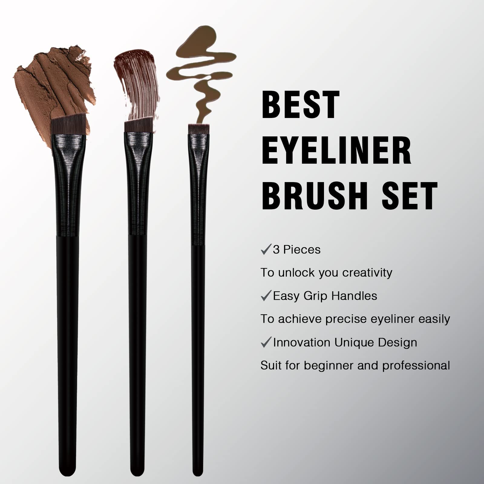 Eyeliner Brush Brow Tint Brushes Eyebrow Brushes Set Fine Angled Point Angled Slanted Tinting Brushes Ultra Thin Flat Makeup Brush Premium Eyebrow Brush Precision Gel Professional Soft Synthetic Hairs