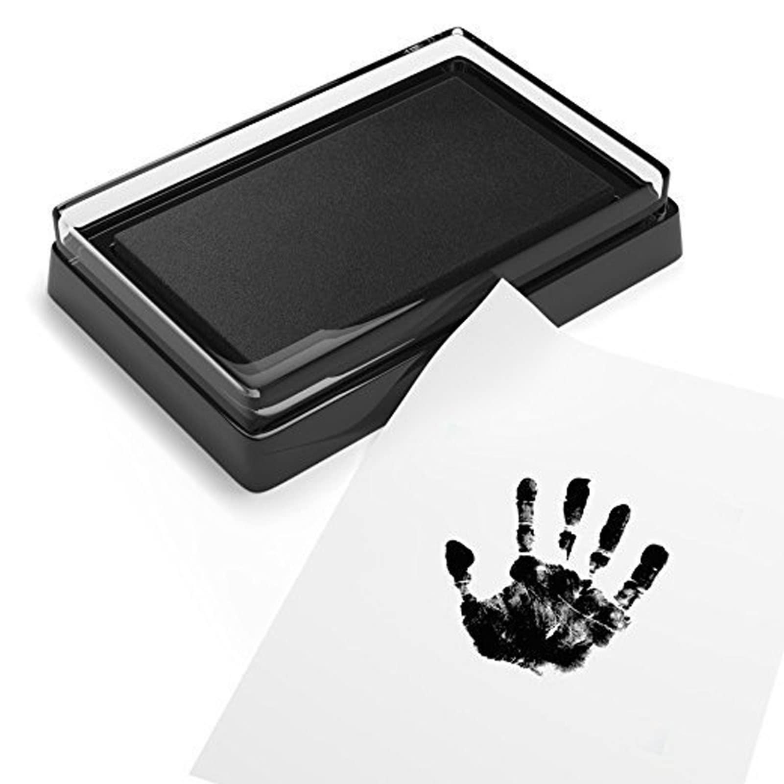 TOPINCN Baby Footprint Ink Pad, Ink Pad for Baby Footprint Baby Handprint Ink Pad with Paper Print Pad Create Impressive Keepsake Stamp Baby Shower Registry Gift(Black Ink)