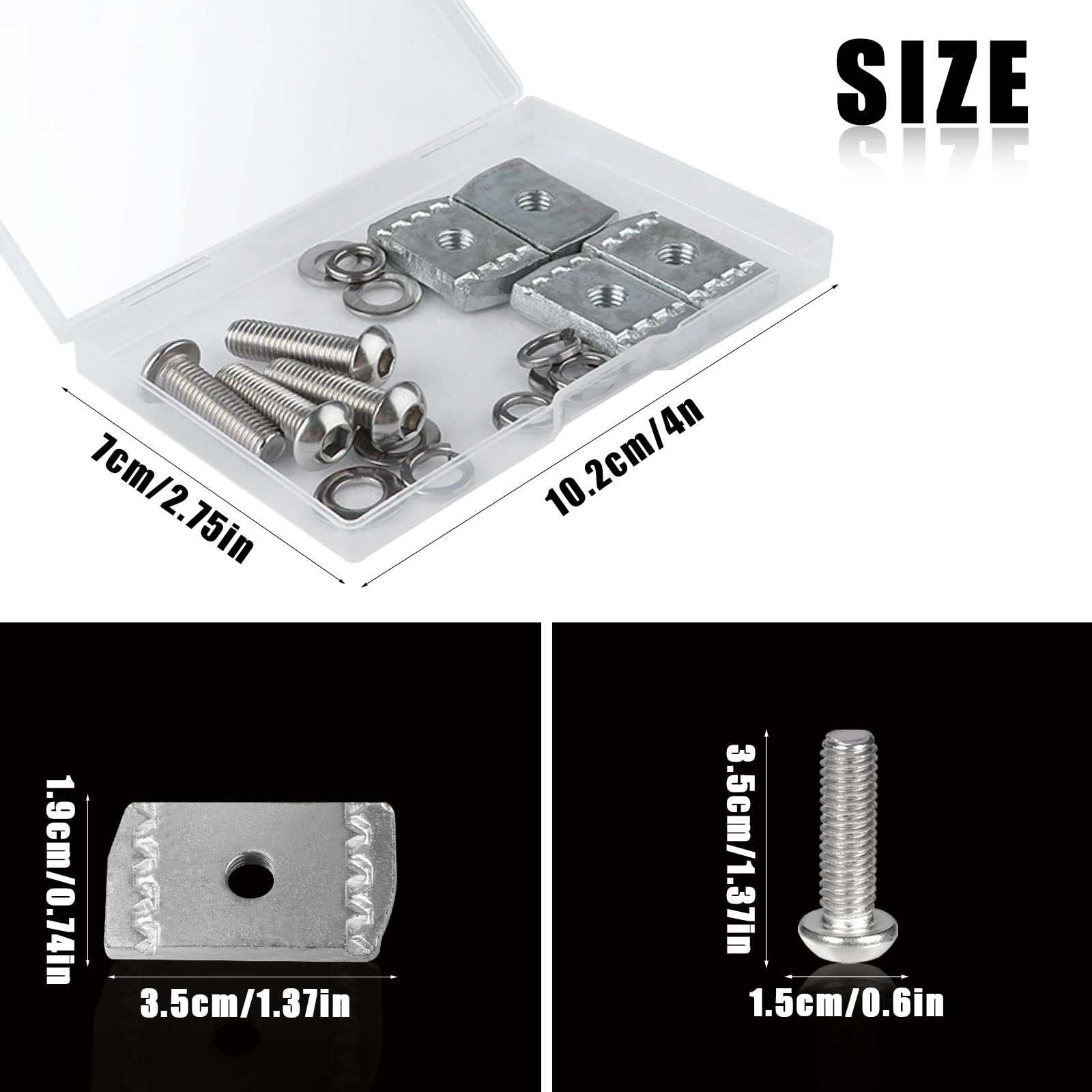 AIEX 8pcs Screws Kit Fit Rhino-Rack Pioneer Rotopax M8 304 Stainless Steel Machine Screws Nut Kit Machine Screws Accessories for Machine Devices Car Bracket 43203 (30mm)