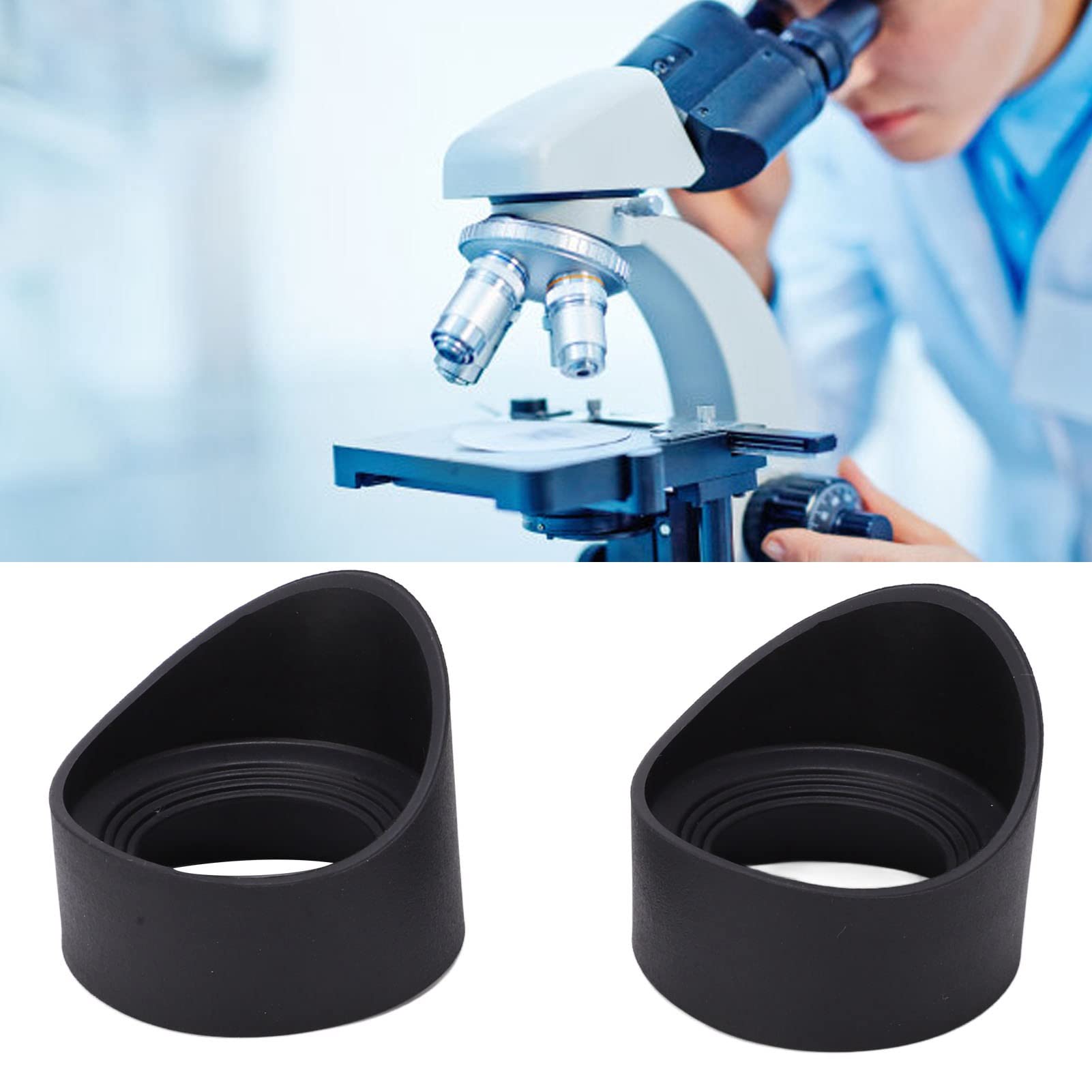 2Pcs Rubber Eyepiece Eye 27mm, Professional Collapsible Eye Guards Cups, for Microscope Eyepieces, Monoculars and Binoculars of 42?48mm/1.65?1.89in