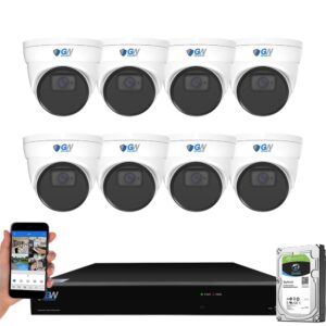 gw security 16 channel nvr ultrahd 12mp 4k @30fps face/human/vehicle detection poe security camera system with 8 x 12mp ip microphone smart ai dome cameras, color night vision, outdoor/indoor camera