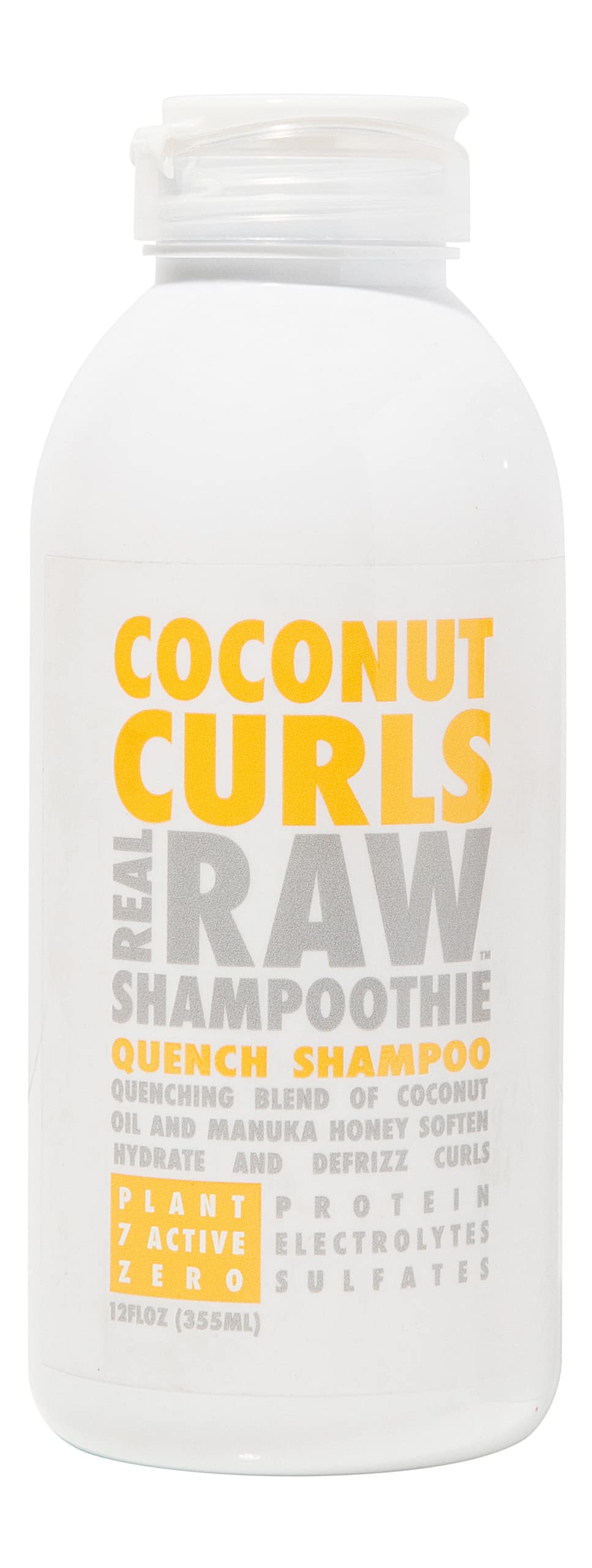 Real Raw Coconut Shampoo - Hydrate, Enhance, Define Curls - Defrizz and Detangle 12 Fl Oz