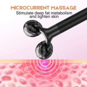 2-IN-1 Beauty Bar Electric Face Massager, 3D Roller and T Shape Arm Eye Nose Head Massager Facial Roller Massager Kit Skin Care Tools