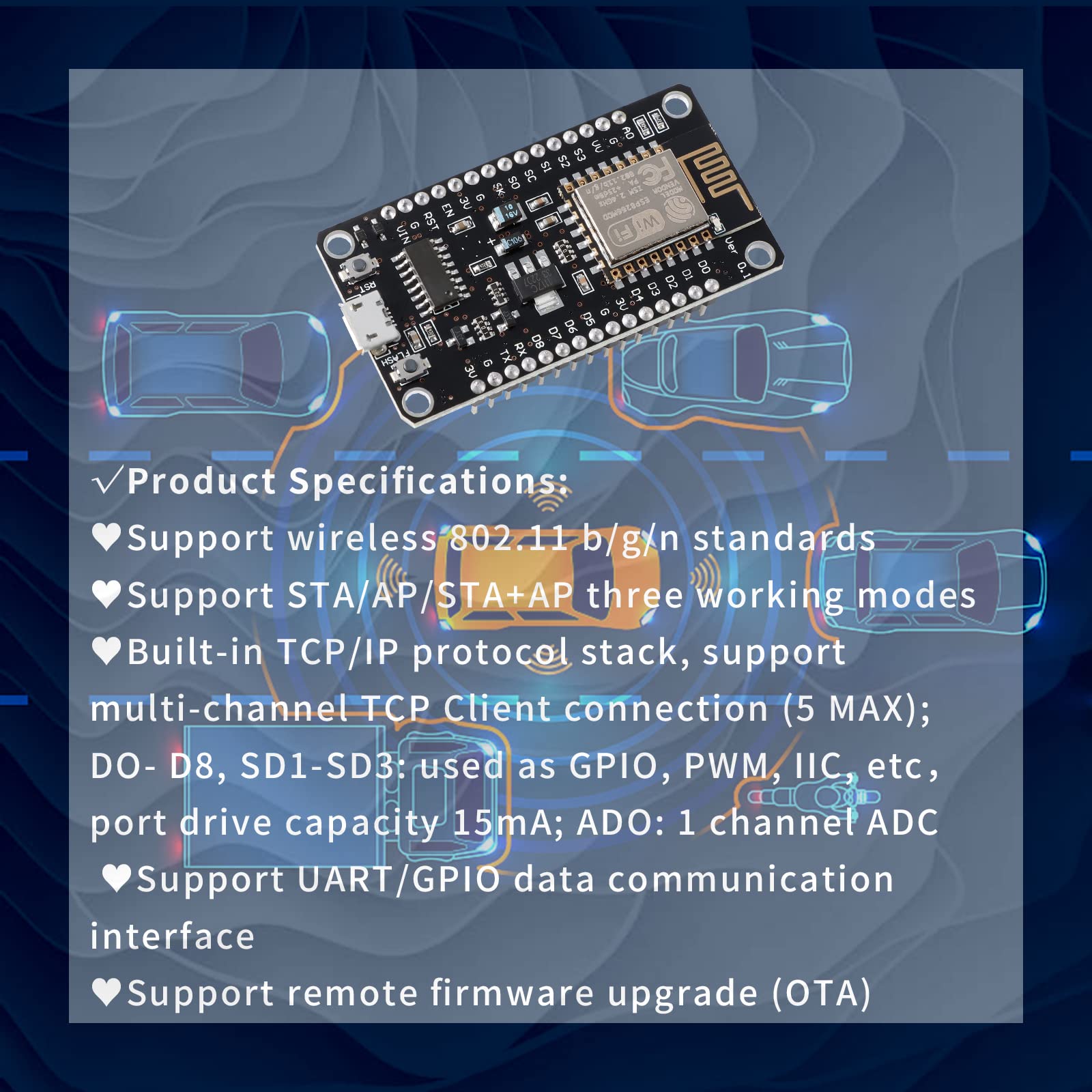 EC Buying ESP8266 NodeMCU CH340 ESP-12E Development Board Serial WiFi Module IoT WIFI Development Board/NodeMcu Lua/Arduino IDE/Micropython (3PCS)