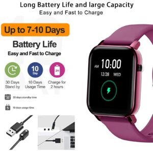 Smart Watches for Women, Smart Watch for Iphones Compatible, Android Smart Watches Women,1.4 Inches Full Touch Screen with Ip68 Waterproof Fitness Tracker With Heart Rate,Sleep Monitor, Purple