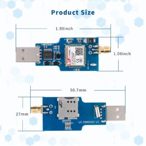 EC Buying SIM800C USB to GSM Module Quad-Band GSM/GPRS Wireless Module Integrated USB to Serial Chip GSM/GPRS 850/900/1800/1900MHz Support 2G/3G/4G Micro SIM Card/Bluetooth/SMS Data Transmission