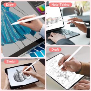 Stylus Pen for iPad with 15mins Fast Charging, Palm Rejection, Active Pencil Compatible with Apple iPad Pro 11&12.9" (2018-2022), iPad 10/9/8/7/6th Gen, iPad Air 3rd/4/5th Gen, iPad Mini 5/6th Gen