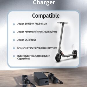 VHBW 42V for Jetson Electric Bike Charger for Jetson Bolt/Bolt Pro/Adventure/Metro/Journey/LX10/J5/J8 Bikes,42V 2A for Jetson Electric Scooter Charger for Jetson Eris Pro/Ora Pro/Racer/Rhythm Scooters