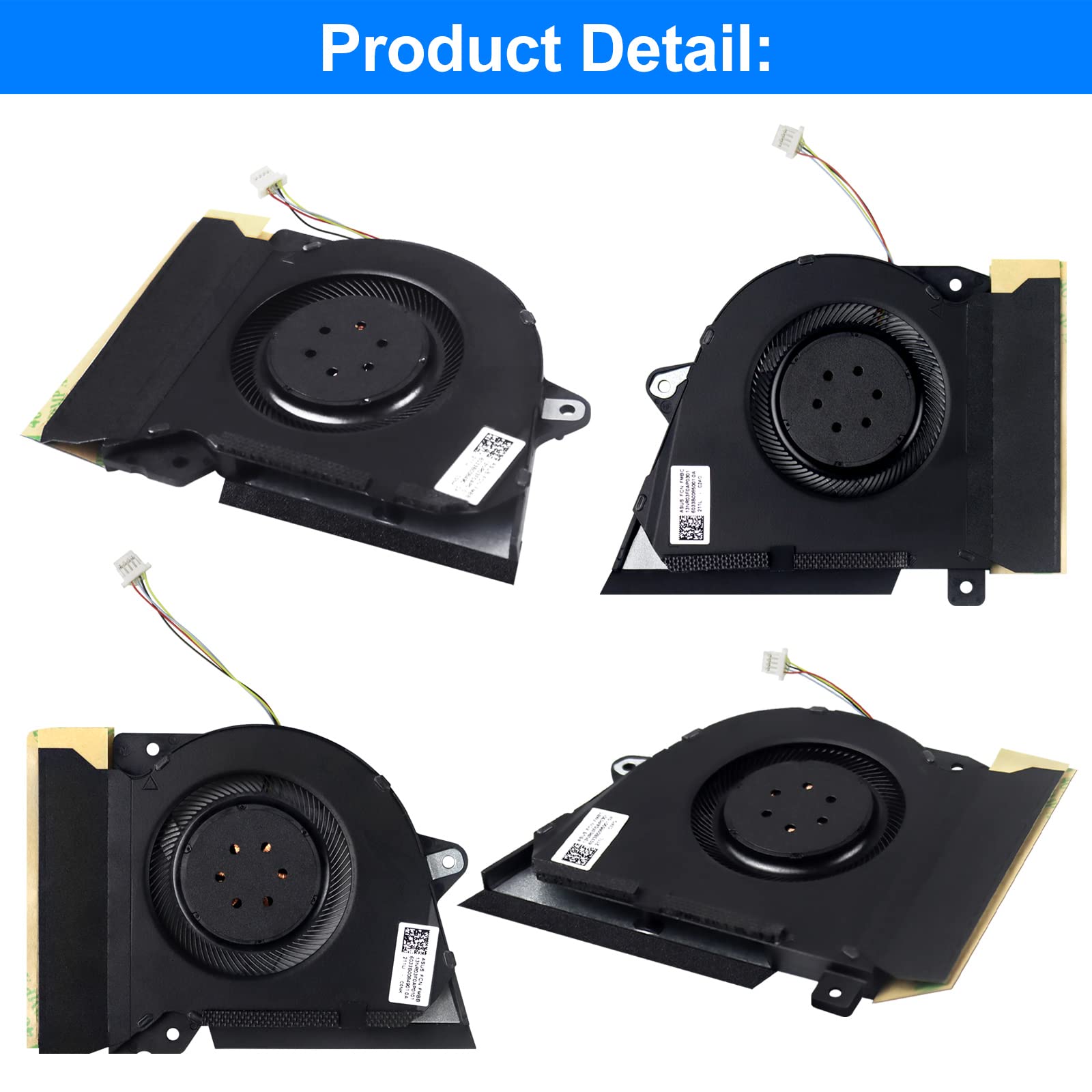 2Pack New Replacement Laptop CPU+GPU Cooling Fan for ASUS Rog Zephyrus G14 GA401 GA401I GA401IV GA401IU GA401IH GA401II DFSCK22105182H FMBB DFSCK22115181H FMBC 12V 1A Fan w/ 2 Repair Tools