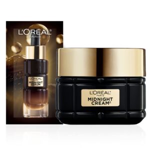 l'oreal paris age perfect anti-aging midnight cream, reduce wrinkles & firm 1.7oz + serum sample