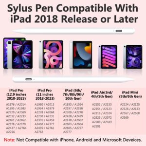 Stylus Pen for iPad with 15mins Fast Charging, Palm Rejection, Active Pencil Compatible with Apple iPad Pro 11&12.9" (2018-2022), iPad 10/9/8/7/6th Gen, iPad Air 3rd/4/5th Gen, iPad Mini 5/6th Gen