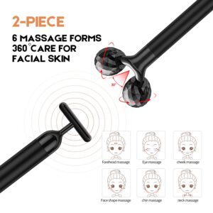 2-IN-1 Beauty Bar Electric Face Massager, 3D Roller and T Shape Arm Eye Nose Head Massager Facial Roller Massager Kit Skin Care Tools