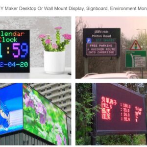 Waveshare RGB Full-Color LED Matrix Panel 3mm Pitch 64×64 Pixels 4096 Individual RGB LEDs Adjustable Brightness Compatible with Raspberry Pi