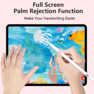 Stylus Pen for iPad with 15mins Fast Charging, Palm Rejection, Active Pencil Compatible with Apple iPad Pro 11&12.9" (2018-2022), iPad 10/9/8/7/6th Gen, iPad Air 3rd/4/5th Gen, iPad Mini 5/6th Gen