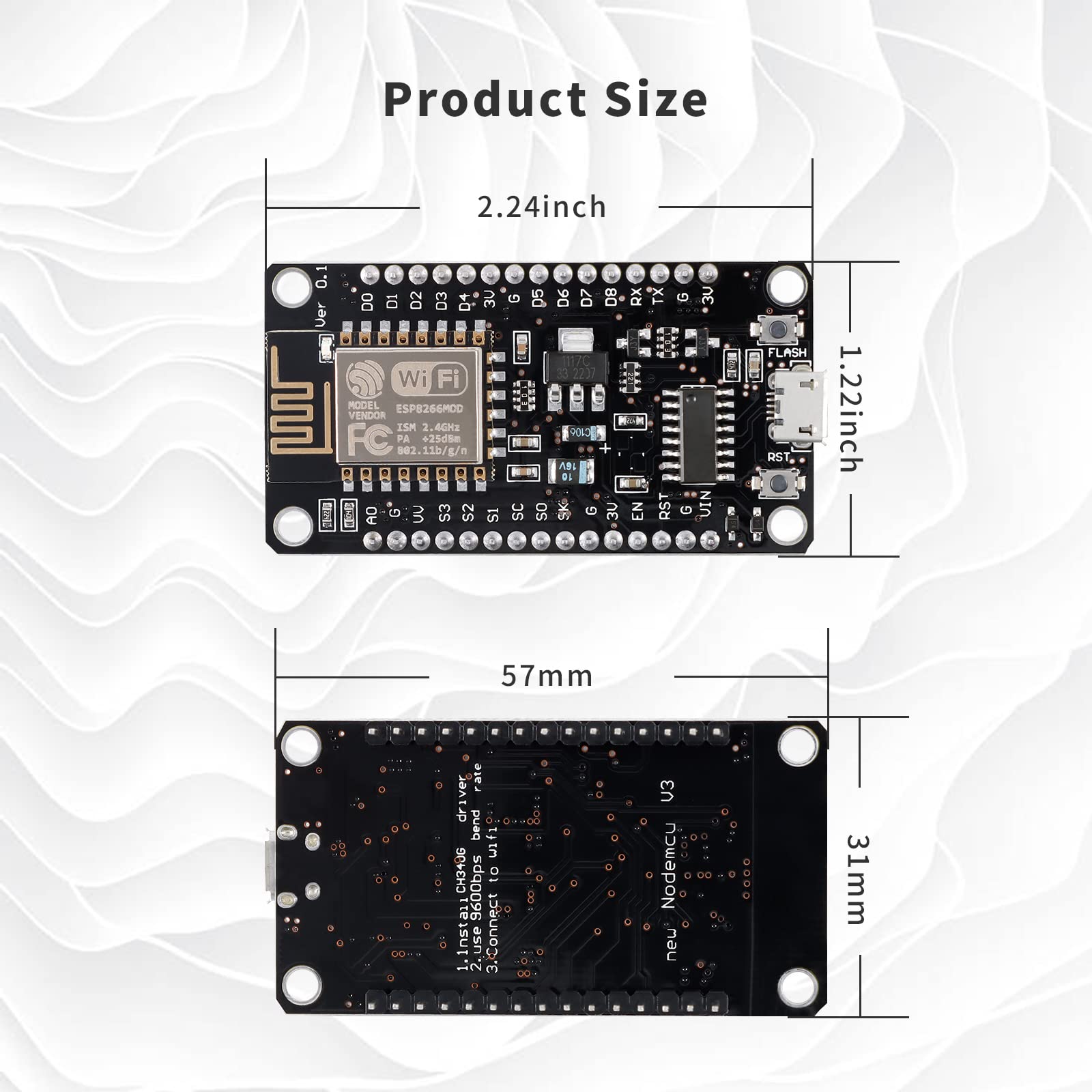 EC Buying ESP8266 NodeMCU CH340 ESP-12E Development Board Serial WiFi Module IoT WIFI Development Board/NodeMcu Lua/Arduino IDE/Micropython (3PCS)