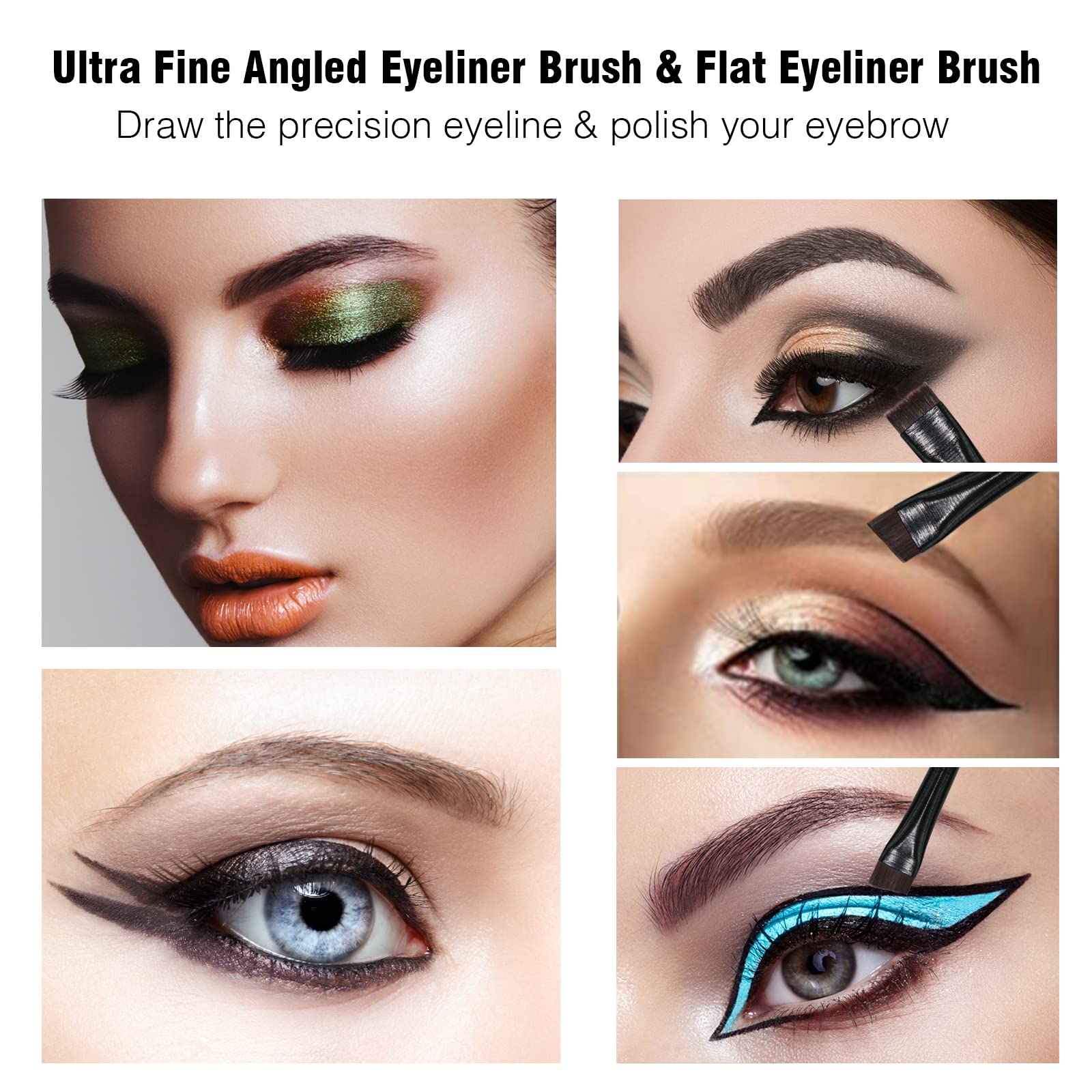 Eyeliner Brush Brow Tint Brushes Eyebrow Brushes Set Fine Angled Point Angled Slanted Tinting Brushes Ultra Thin Flat Makeup Brush Premium Eyebrow Brush Precision Gel Professional Soft Synthetic Hairs