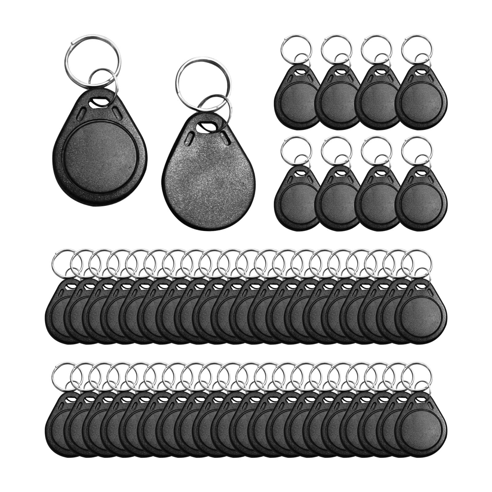 CDIYTOOL 50 Pcs ID-125khz Writable rewritable T5577 fob tag for RFID Writer(Black)