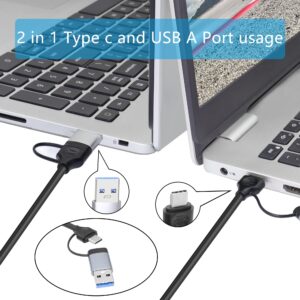 RIIEYOCA USB C & USB A Multiport Hub,2 in 1 USB C to USB A 3.0 Hub Adapter,with 3 USB Ports,SD & TF Reader,5V USB C Powered,for USB and SD/TF Card Devices