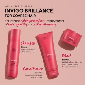 Wella Professionals Invigo Brilliance Conditioner | For Coarse Colored Hair| Color Protecting & Color Vibrancy Conditioner| 8.4 Fl Oz