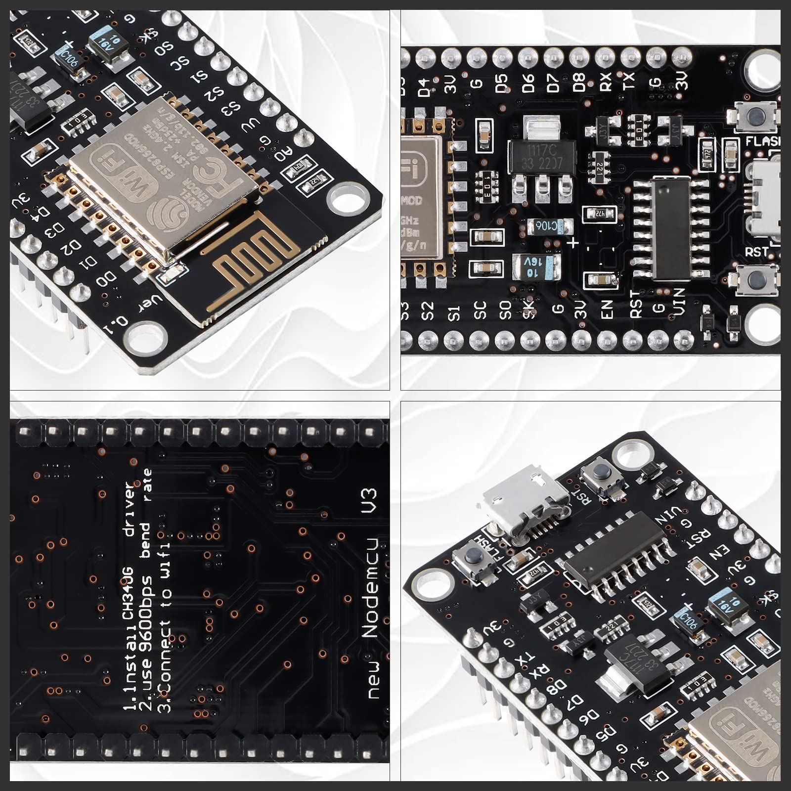 EC Buying ESP8266 NodeMCU CH340 ESP-12E Development Board Serial WiFi Module IoT WIFI Development Board/NodeMcu Lua/Arduino IDE/Micropython (3PCS)