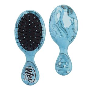 wet brush squirt detangler hair brushes, artic blue - mini detangling comb with ultra-soft intelliflex bristles glide through tangles with ease - pain-free hair accessories for all hair types