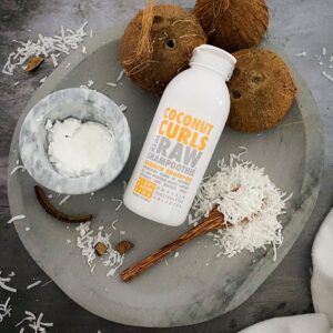 Real Raw Coconut Shampoo - Hydrate, Enhance, Define Curls - Defrizz and Detangle 12 Fl Oz