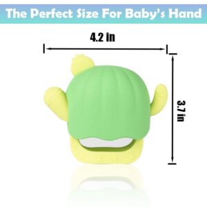 Silicone Teething Mitt for Babies 3+ Months, Silicone Baby Teether Toys BPA Free Anti Drop Wrist Hand Baby Chew Toys for Sucking Needs, Infant Teething Mitten Toys for Soothing Teething Pain Relief