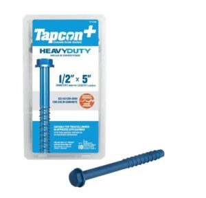 tapcon+ 1/2 in. x 5 in. heavy duty screw anchors 10ct, blue