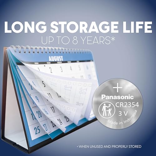 Panasonic CR2354 3.0 Volt Long Lasting Lithium Coin Cell Batteries in Child Resistant, Standards Based Packaging, 2-Battery Pack