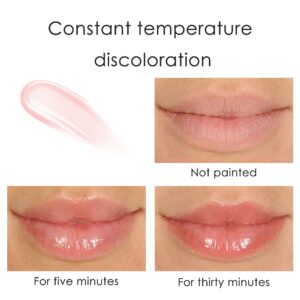 evpct 2Pcs Clear Color Changing PH Tinted Lip Gloss Sets for Women, Pink Mood Lip Oil Gloss Balm Tint Stain Glaze Pack Hydrating 0.11 fl.oz *2