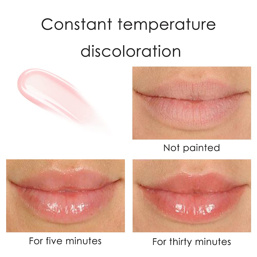 evpct 2Pcs Clear Color Changing PH Tinted Lip Gloss Sets for Women, Pink Mood Lip Oil Gloss Balm Tint Stain Glaze Pack Hydrating 0.11 fl.oz *2