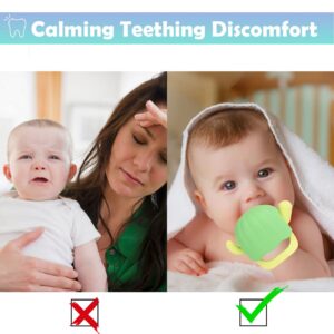 Silicone Teething Mitt for Babies 3+ Months, Silicone Baby Teether Toys BPA Free Anti Drop Wrist Hand Baby Chew Toys for Sucking Needs, Infant Teething Mitten Toys for Soothing Teething Pain Relief