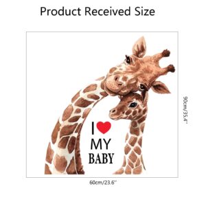 Animal Wall Stickers,Giraffe Wall Decals,Peel and Stick Removable Wall Decor DIY Art Mural Decoration,Jungle Wallpaper for Kids Baby Nursery Kindergarten Boys Girls Bedroom Living Room