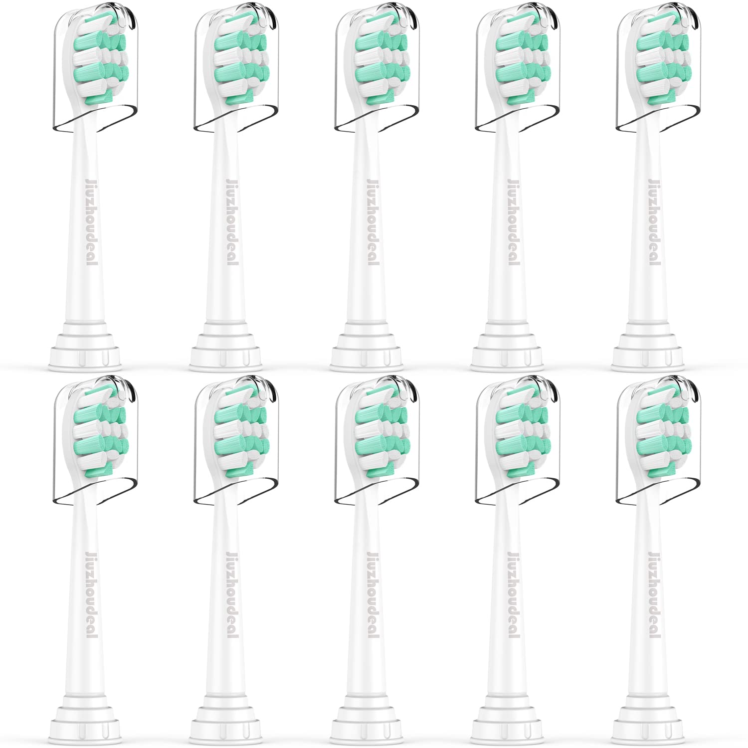 Jiuzhoudeal Toothbrush Replacement Heads for Philips Sonicare C2 Plaque Control ProtectiveClean 4100 5100 6100 Electric Toothbrush Heads, 10-Pack