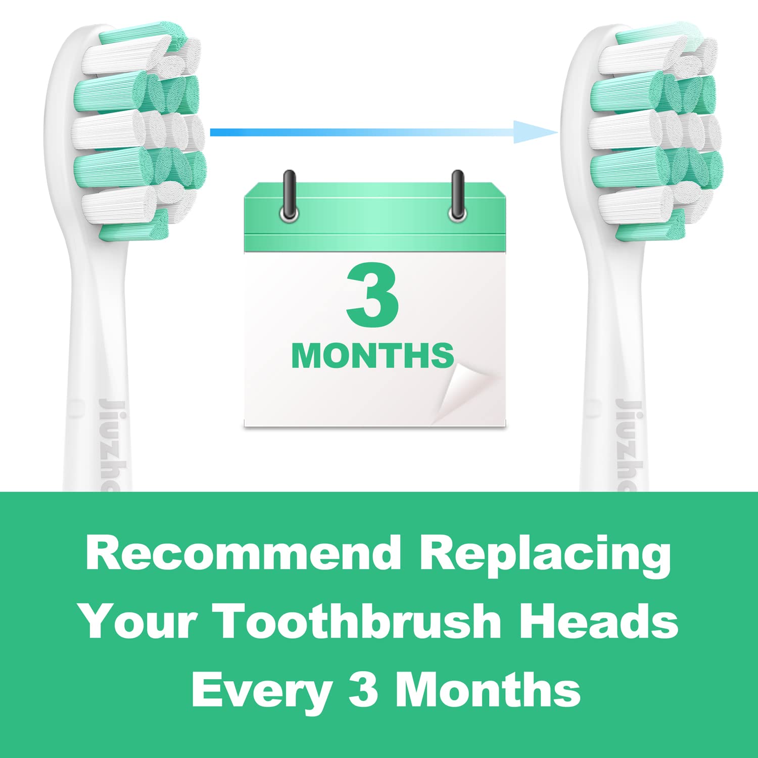 Jiuzhoudeal Toothbrush Replacement Heads for Philips Sonicare C2 Plaque Control ProtectiveClean 4100 5100 6100 Electric Toothbrush Heads, 10-Pack