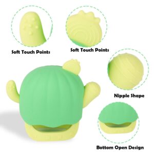 Silicone Teething Mitt for Babies 3+ Months, Silicone Baby Teether Toys BPA Free Anti Drop Wrist Hand Baby Chew Toys for Sucking Needs, Infant Teething Mitten Toys for Soothing Teething Pain Relief