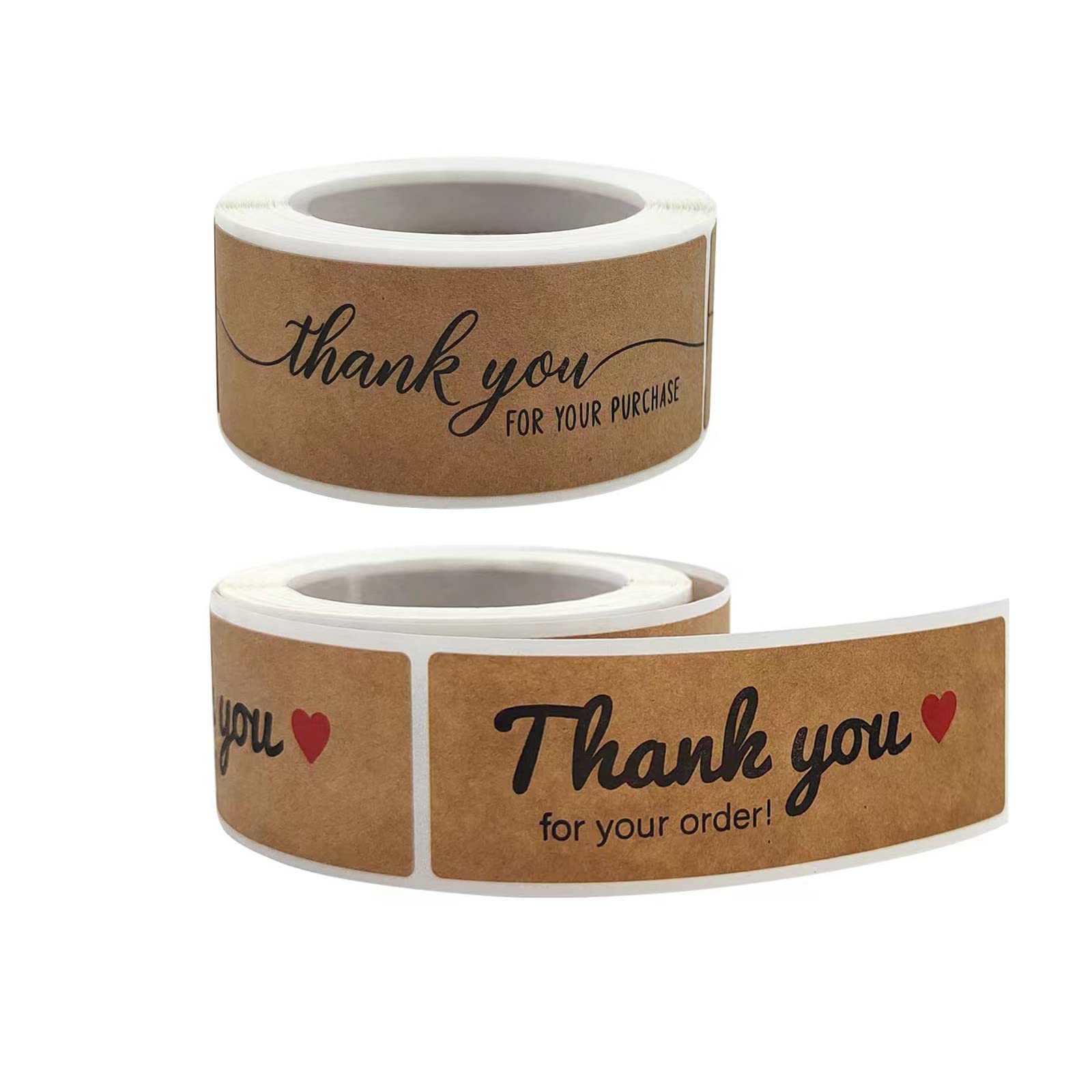 1" x 3" Thank You for Your Order Stickers Rectangle Gift Seal Kraft Paper Thank You for Your Purchase Stickers Labels for Business Wedding Party Decor Handmade Decoration Sticker (4 Rolls, 480 PCS)