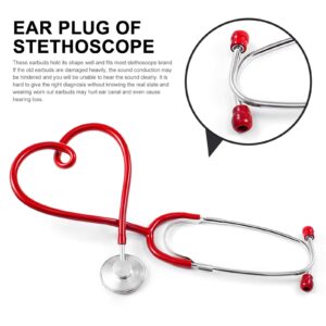 Mikikit Replacement Stethoscope Ear Tips Earpieces Soft Ear Plugs Earbuds Universal Earplugs Ear Tips Stethoscope Accessories 10 Pairs