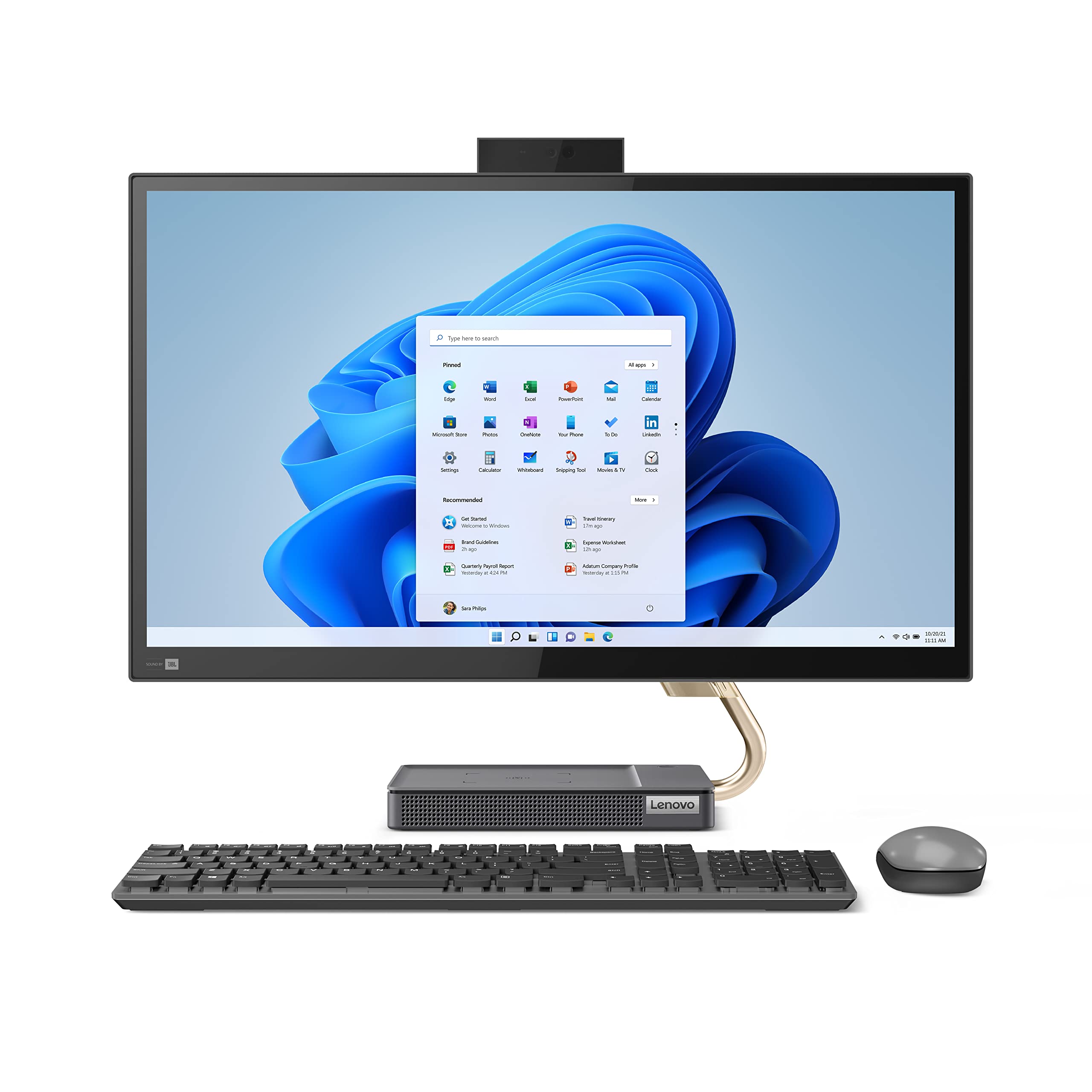 Lenovo IdeaCentre AIO 5i All-in-One Computer, 27" QHD Touch Display, Intel Core i7-10700T, 16GB RAM, 1TB HDD, 512GB SSD, Windows 11 (Renewed)