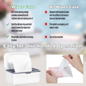 3 Pack Wipes Dispenser,Refillable Baby Wipe Dispenser,Baby Wipe Holder Keeps Wipes Fresh,Non-Slip Wipes Container with Sealing Design,Bathroom Tissues Wipes Case Box with Lids,Easy Open & Close