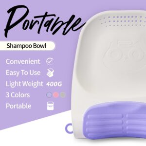 Toyture Shampoo Bowl for Kids, Baby, Adults | Portable Hair Washing Basin | Shampoo Bowl Neck Rest | Tear Free Shampoo for Kids | Hair Washing Sink for Children (Violet)