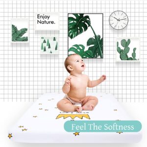 Personalized Baby Fitted Crib Sheet, Customized Cow Crib Bedding with Name, Custom Flower Farm Nursery Crib Sheets, Soft Breathable Sheet for Toddler Baby Girl 28 x 52 x 9in