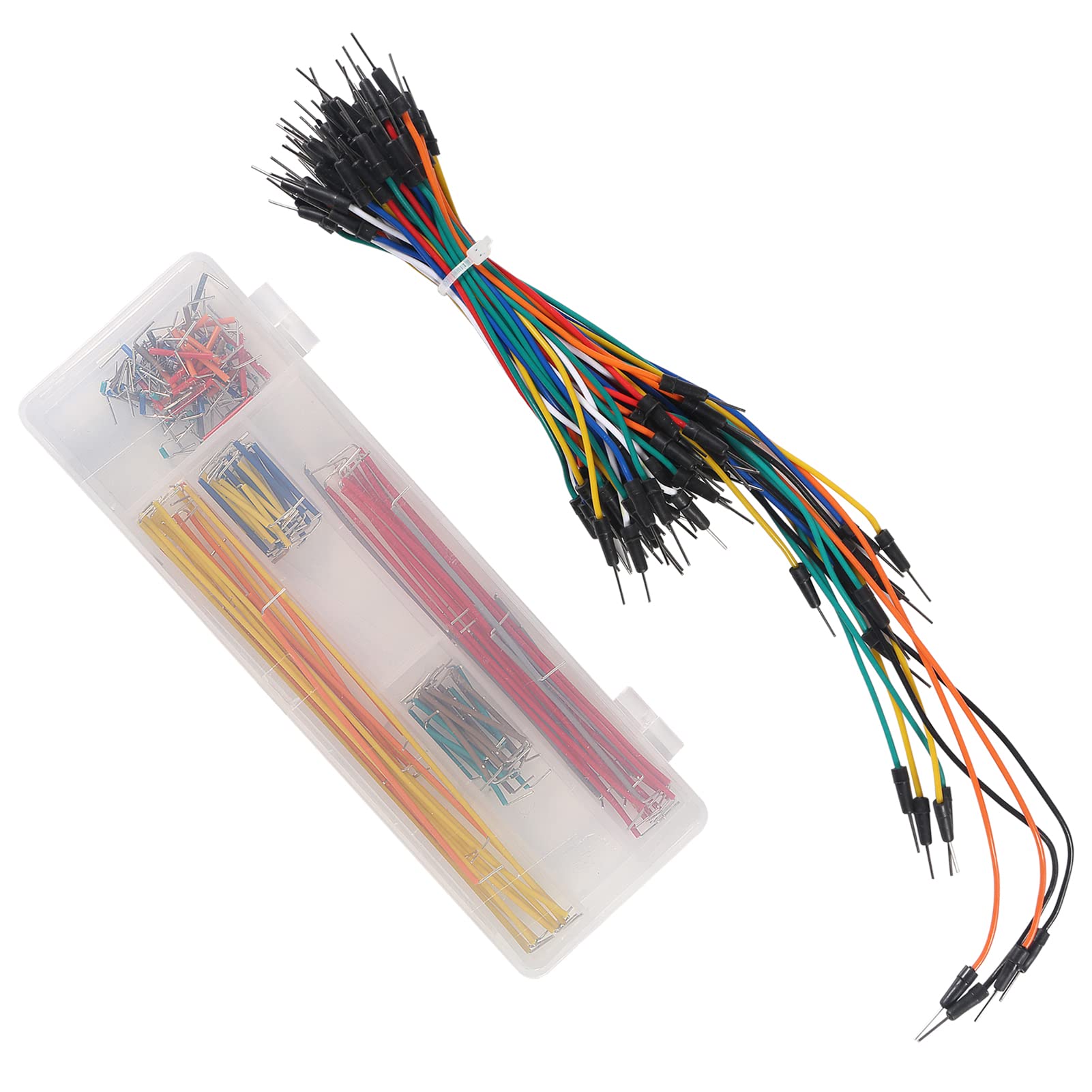 Breadboard Jumper Wires Kit 4pcs 400 & 830 Point Solderless Breadboards and 65pcs M/M Flexible Bread Board Jumper Wire and 140pcs 2-125 mm U-Shape JumperWires for Arduino and Raspberry Pi