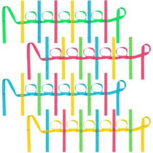 4 pack children's walking ropes colorful walking rope for toddlers outdoor safety rope with 12 handles for preschool daycare school, up to 12 children 2 teachers