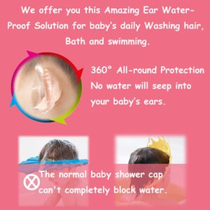 saicheek 20-Pack Baby Ear Covers for Shower with Cotton Ball,Baby Shower Cap Baby Ear Protection for Bath,Waterproof Ear Covers Ear Stickers for Swimming,Shower Cap for Kids Toddler