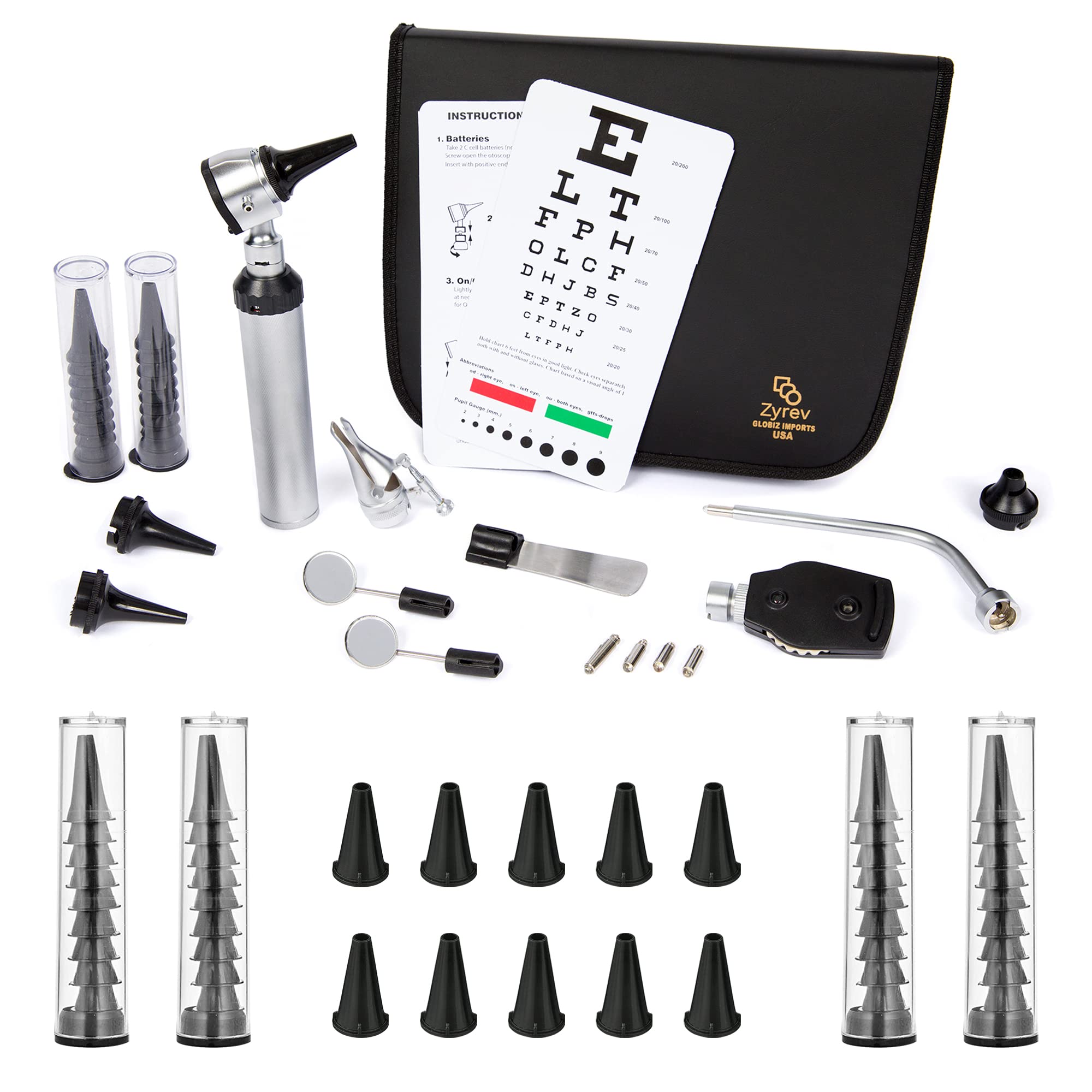 Zyrev ZetaLife ENT Diagnostic Kit with 50 Extra Disposable Specula Tips (Regular)